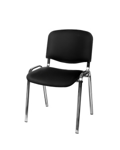 SCAUN PENTRU PROIECTE B2B ISO 24H CH T0111, NEGRU, CONFECTIONAT DIN OTEL SI PIELE ECO