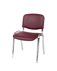 SCAUN PENTRU PROIECTE B2B ISO 24H CR T0033 BORDO, CONFECTIONAT DIN OTEL SI PIELE ECO