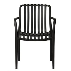SCAUN PENTRU TERASA/GRADINA, AURA, DIN MATERIAL POLIPROPILENA, NEGRU, STIVUIBIL - Img 2