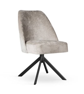 SCAUN PIVOTANT BOSFOR SUPREME, BEJ/NEGRU, TAPITERIE DIN STOFA FINA SI PICIOARE DIN METAL, STIL MODERN