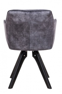SCAUN PIVOTANT, LOFT 61X81 CM, COD 40254, DIN CATIFEA GRI SI CADRUL DE LEMN - Img 4
