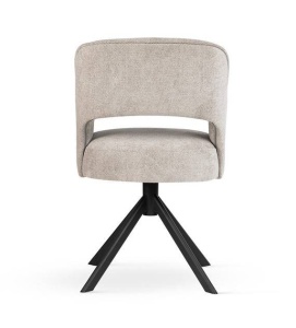 SCAUN PIVOTANT MERCY SUPREME, BEJ/NEGRU, TAPITERIE DIN STOFA FINA SI PICIOARE DIN METAL, STIL MODERN - Img 3