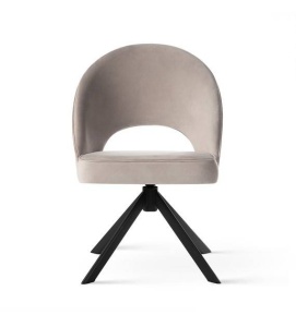 SCAUN PIVOTANT PONTE TWIST, BEJ/NEGRU, TAPITERIE DIN CATIFEA SI PICIOARE DIN METAL,STIL MODERN,ATR - Img 2