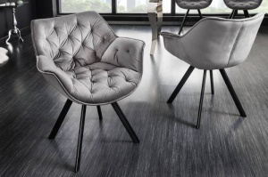 SCAUN ROTATIV, DUTCH COMFORT, GRI, MICROFIBRA(CATIFEA) SI METAL