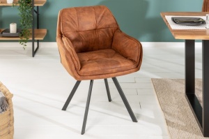 SCAUN ROTATIV, LOUNGER, MICROFIBRA MARO, COD 39838, STIL VINTAGE - Img 1