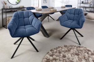 SCAUN ROTATIV, PAPILLON, ALBASTRU INCHIS, COD 41585, STIL RETRO