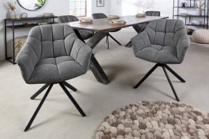 SCAUN ROTATIV, PAPILLON, GRI INCHIS, COD 41588, STIL RETRO - Img 1