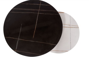 SET 2 MASUTE DE CAFEA KORA A, EFECT DE MARMURA NEGRU-ALB/NEGRU MAT, DIN CERAMICA SI METAL, STIL MODERN, SIGNAL - Img 5