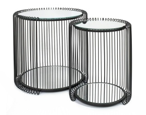 SET 2 MASUTE DE CAFEA WIRE DOBLE II, CONFECTIONATA DIN STICLA SI METAL, STIL MODERN
