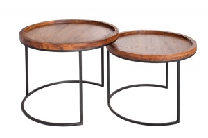 SET 2 MASUTE DIN LEMN MASIV, BLEND II, COD 36743, DESIGN VINTAGE - Img 6