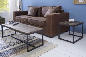 SET 2 MESE DIN LEMN MASIV, ELEMENTS LONG, COD 39702, STIL VINTAGE - Img 2