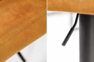 SET 2 SCAUNE DE BAR 88/109CM, PORTLAND, DIN CATIFEA DE CULOARE GALBENA SI METAL, DESIGN MODERN - Img 2