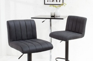 SET 2 SCAUNE DE BAR, GRI, PORTLAND, COD 38457, DESIGN VINTAGE - Img 2