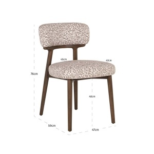 SET 2 SCAUNE DINIG BASKER NATURAL GEO, 214064, CONFECTIONAT DIN POLIESTER, LEMN MASIV SI SPUMA, MARO, STIL MODERN - Img 6