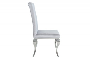 SET 2 SCAUNE, ELEGANT, BAROCK, COD 37906 GRI/ ARGINTIU, DIN METAL SI TEXTIL - Img 2