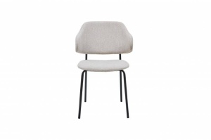 SET 2 SCAUNE TRACY , DIN MATERIAL BUCLE GRI SI PICIOARE NEGRE, COD 43149, DESIGN INDUSTRIAL - Img 1