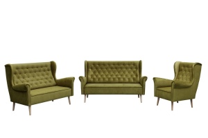 SET 3+2+1 CARMEN DIN STOFA VERDE DE CALITATE SUPERIOARA