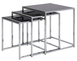 SET 3 MASUTE DE CAFEA CROSS TRIO, NEGRU/CROM, STIL MODERN - Img 2