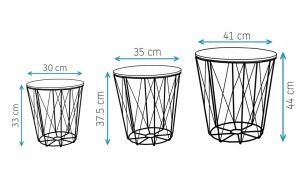 SET 3 MASUTE DE CAFEA TUI DIN METAL SI LEMN - Img 3