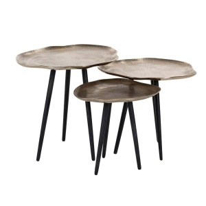 SET 3 MASUTE DE CAFEA VOLENTA, 210547, CONFECTIONATA DIN ALUMINIU, CULOAREA AURIU SAMPANIE, STIL MODERN