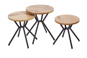 SET 3 MASUTE FACTORY 37903 LEMN MASIV STEJAR SALBATIC DESIGN INDUSTRIAL - Img 6