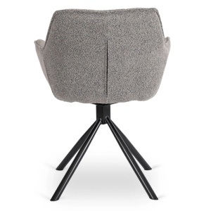 SET 4 SCAUNE ROTATIVE, ARTIM MEBLE, REALIZAT DIN MATERIAL TEXTIL BOUCLE GRI SI METAL, STIL MODERN - Img 7
