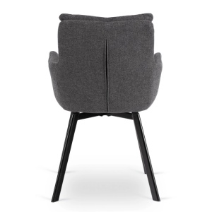 SET 4 SCAUNE ROTATIVE, ARTIM MEBLE, REALIZAT DIN MATERIAL TEXTIL GRI INCHIS SI CADRUL DIN METAL, STIL MODERN - Img 8