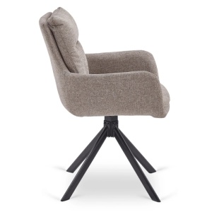 SET 4 SCAUNE ROTATIVE, ARTIM MEBLE, REALIZAT DIN MATERIAL TEXTIL MARO DESCHIS SI METAL, STIL MODERN - Img 4