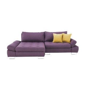 SET CANAPEA GRES, MODEL STANGA, VIOLET/MUSTAR, DIN TESATURA/TEXTIL, EXTENSIBILA, SPATIU DEPOZITARE, STIL MODERN, TK - Img 8