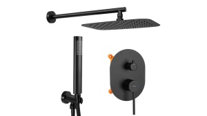 SET DE DUS INCASTRAT REA OVAL + BOX, NEGRU, DIN ALAMA, CALITATE SUPERIOARA