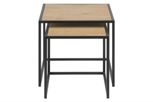 SET DE MASUTE DE CAFEA DIN LEMN SI METAL, SEAFORD, STIL MODERN - Img 2
