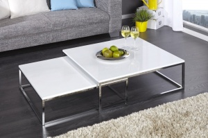 SET DOUA MASUTE DE CAFEA, FUSION, COD 36083, DIN METAL SI MDF, DESIGN MODERN