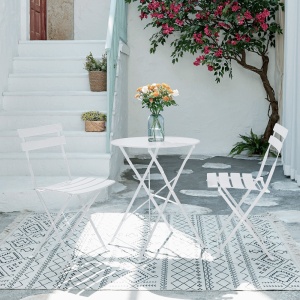 SET GRADINA, ARTIM GROUP COLLECTION, 1 MASA SI 2 SCAUNE, ALB, DESIGN MODERN - Img 6