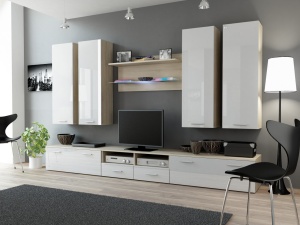 SET LIVING CU LED DREAM 3 STEJAR SONOMA/ALB LUCIOS DESIGN MODERN CM