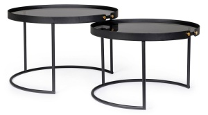 SET MASUTE DE CAFEA ZEINA ROUND NEAGRA, CONFECTIONATA DIN OTEL, STIL MODERN - Img 3