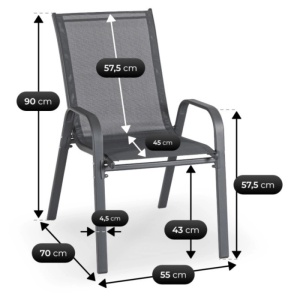 SET MOBILIER DE GRADINA/TERASA, LIBERTY, ARTIM MEBLE, DIN TEHNORATAN, TEXTIL SI STICLA, CULOARE NEAGRA - Img 8