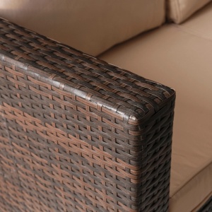 SET MOBILIER DE GRADINA/TERASA, NEGRO, ARTIM MEBLE, DIN TEHNORATAN, TEXTIL SI STICLA, CULOARE MARO/BEJ - Img 5
