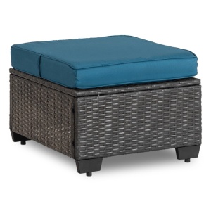 SET MOBILIER DE GRADINA/TERASA, OLIMPIA, ARTIM MEBLE, DIN TECHNORATAN SI STICLA, CULOARE GRI/ALBASTRU - Img 5