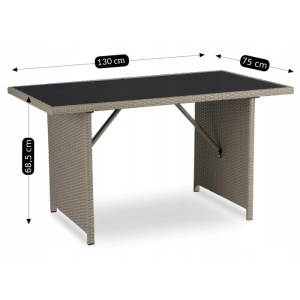 SET MOBILIER DE LUAT MASA, GRADINA/TERASA, COLORADO, ARTIM MEBLE, DIN METAL, TECHNORATAN SI STICLA, CULOARE BEJ - Img 14