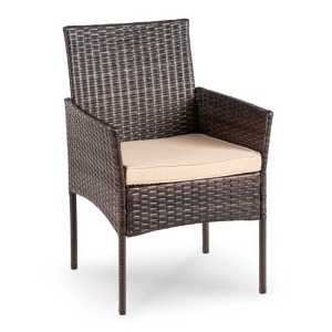 SET MOBILIER GRADINA, ARTIM MEBLE, MASA SI 4 SCAUNE, REALIZATA DIN POLIRATAN, CULOARE MARO/BEJ, STIL MODERN - Img 4