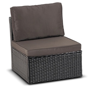 SET MOBILIER TERASA/GRADINA, CALIENTE, ARTIM MEBLE, DIN TEHNORATAN SI TEXTIL, CULOARE NEGRU/MARO - Img 8