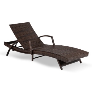 SEZLONG PLAJA, ARTIM MEBLE, REALIZAT DIN TEHNORATAN SI TEXTIL, CULOARE MARO/BEJ, STIL MODERN - Img 3