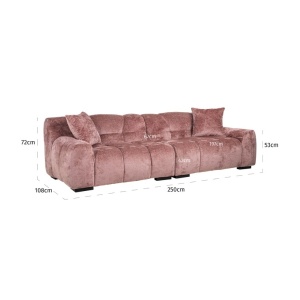 SOFA CHARELLE ROZ CHENILLE BERGEN 705, S4727, CONFECTIONATA DIN PLACAJ, PIN, SPUMA, LEMN DE MESTEACAN, RICHMOND INTERIOR - Img 3
