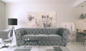 SOFA EXCLUSIV VIP 209CM GRI DIN STOFA DE LUX DESIGN DEOSEBIT - Img 3