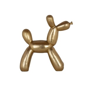 STATUETA DECORATIVA DOG, AURIE, 28 CM, DIN POLIRASINA - Img 2