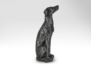 STATUETA DECORATIVA DOGO 543962, GREYHOUND, NEGRU SI ARGINTIU, DIN STICLA SI FIBRA DE STICLA, STIL MODERN, SCHULLER - Img 3