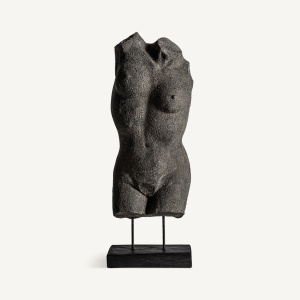 STATUETA GABRIELA, 74CM, CULOARE GRI/NEAGRA, DIN TERACOTA SI LEMN, STIL MODERN, ARTIM GROUP SELECTION