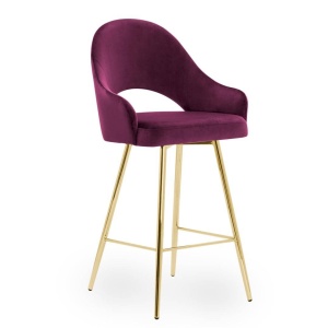 STOC 1 BUCATA!!! SCAUN DE BAR GODA 60, MOV/NEGRU, STIL MODERN