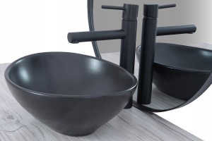 STOC!!!LAVOAR REA SOFIA N, 41CM, NEGRU MAT, MONTAJ PE BLAT, DESIGN DEOSEBIT, CALITATE SUPERIOARA - Img 4