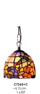STOC!!! PENDUL DEOSEBIT TIFFANY, COD CT360+C, DIN METAL SI STICLA